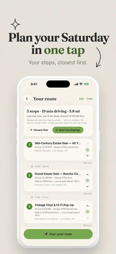 Trovee — Route: Plan your Saturday in one tap.
