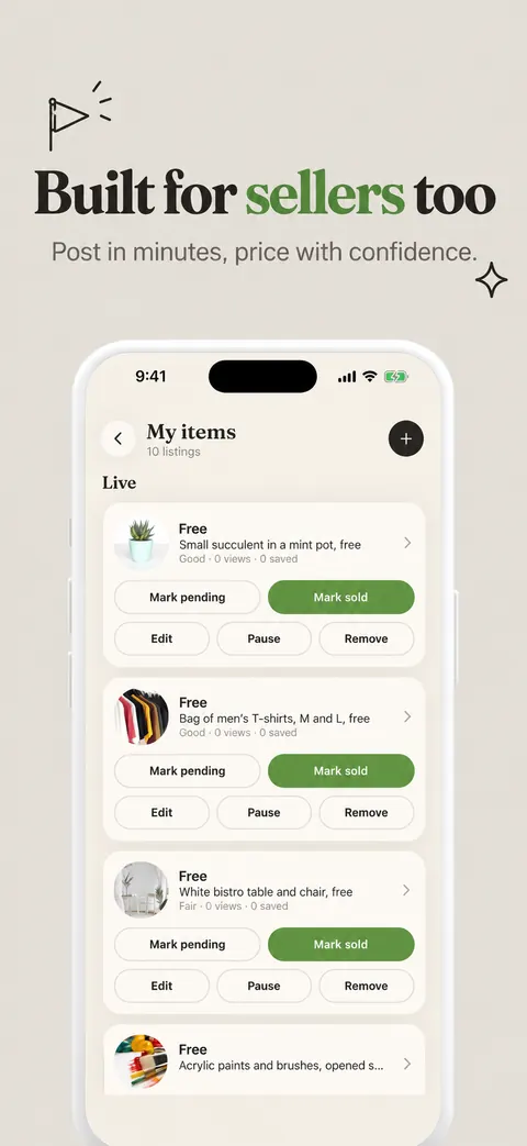 Trovee — My items: Built for sellers too.